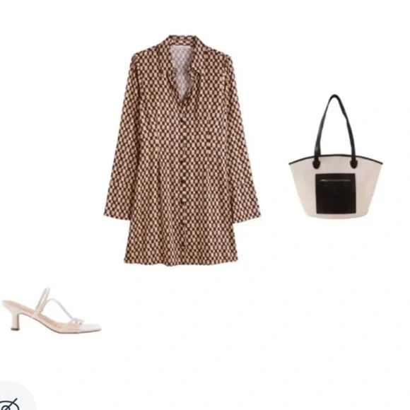 EUC Abercrombie & Fitch geometric pattern shirt dress - Picture 3 of 9